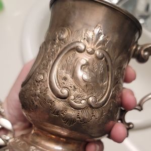 Sterling silver mug 420grams.